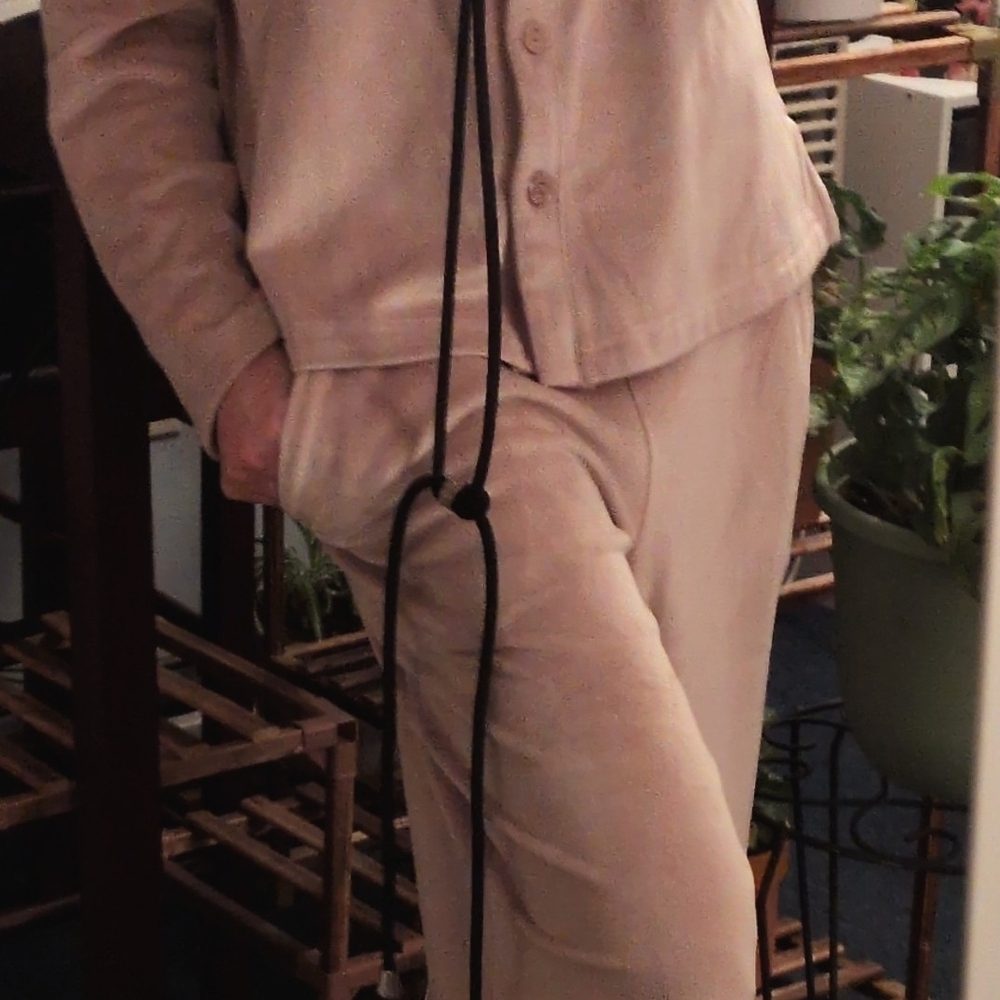 Cozy Beige Button-Up Lounge Set